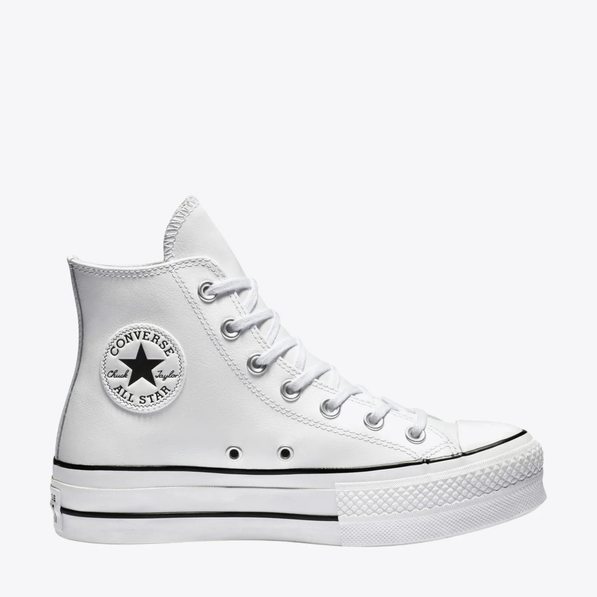 .CONVERSE CHUCK TAYLOR ALL STAR LIFT WHITE LEATHER HIGH TOP - (561676C)- LBW - R1L7