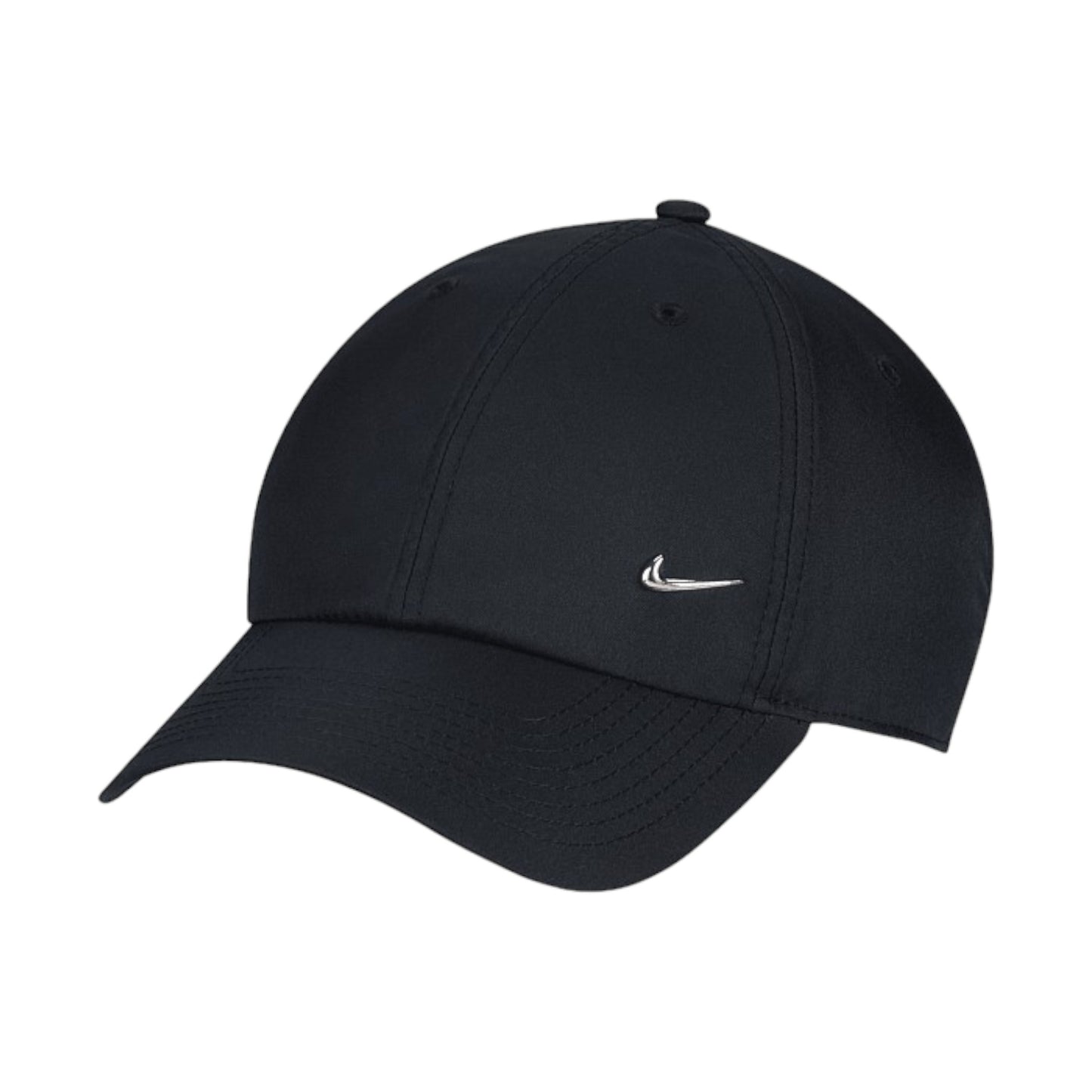 .Nike Dri-FIT Club Unstructured Unisex Metal Swoosh Black/Silver Cap - (FB5372-010) - F