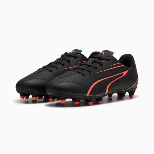 .Puma VITORIA FG/AG Junior YOUTH Football Boots - BLACK/GLOWING RED - (107486-09) - JGR - R2L17
