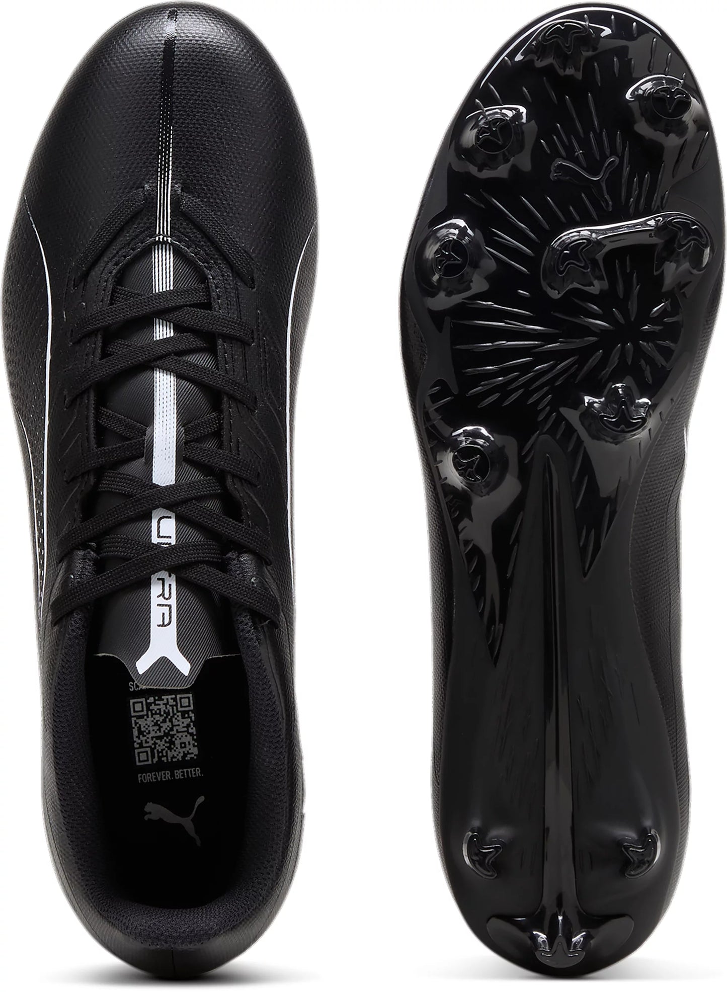 .PUMA ULTRA 5 PLAY FG/AG Unisex Football Boots - BLACK/WHITE - (107689 02) - BP5 - R2L17