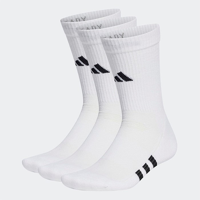 .ADIDAS PERFORMANCE CUSHIONED CREW SOCKS WHITE 3pk - (HT3452) - F