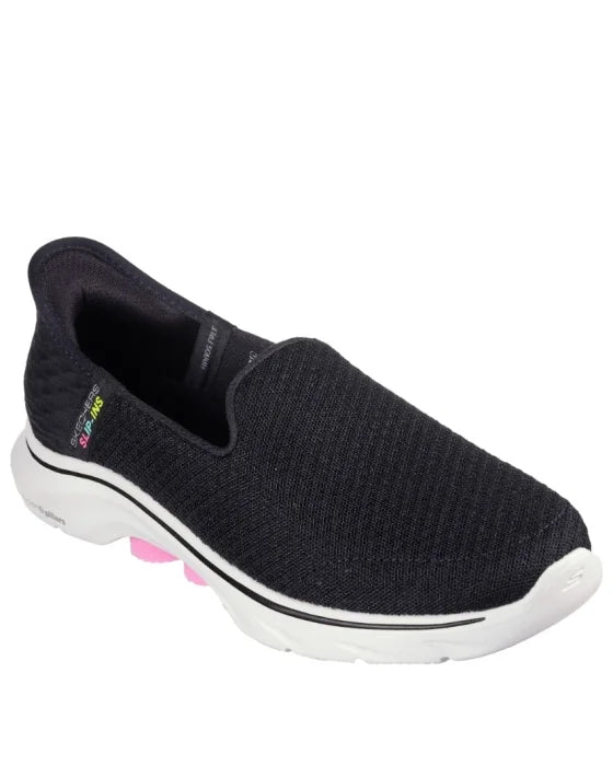 .Skechers Womens GO Walk 7 - BLACK / HOT PINK - (125228.BKHP) - HOT - R2L16