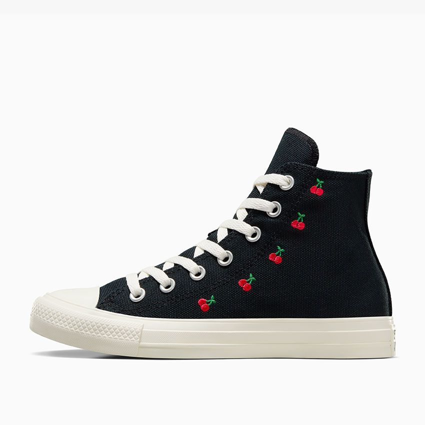 - Converse Chuck Taylor Womens Cherry On HI Top - BLACK/ EGRET /RED (A08142) - CRY - R1L8