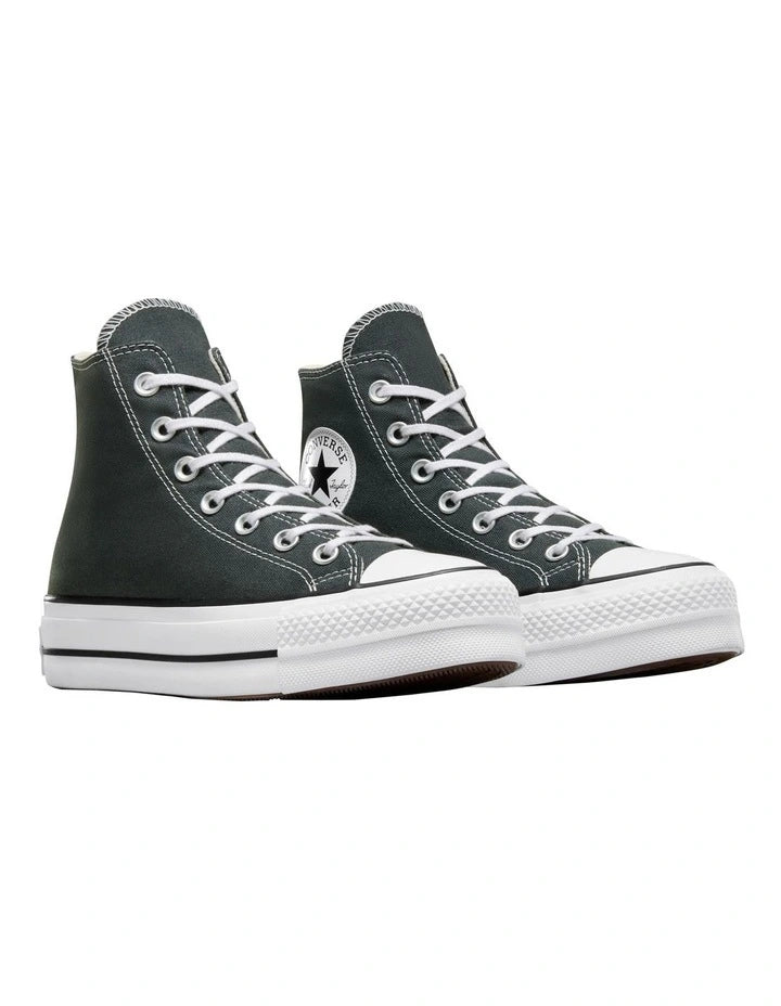 - CONVERSE Women Chuck Taylor Lift Canvas Hi Pine/White/Black (Green)- (A07927) - SP HI - R1L8