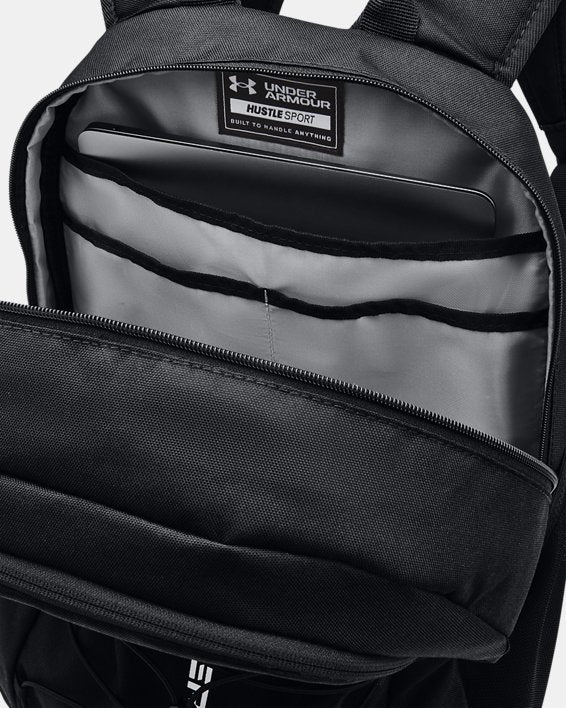 - Under Armour Hustle Sport Backpack Black/Black/Silver - (1364181 001)