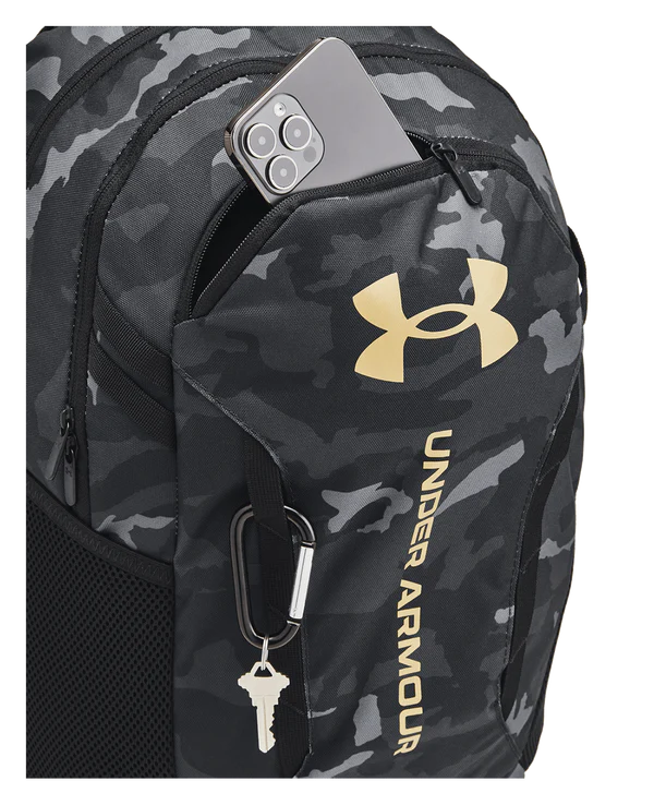 .Under Armour Hustle 6.0 BackPack - Black/Black/Metallic Gold - (1384672-005) - C25