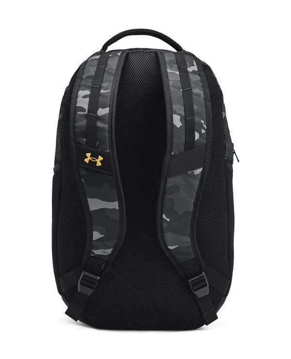 .Under Armour Hustle 6.0 BackPack - Black/Black/Metallic Gold - (1384672-005) - C25