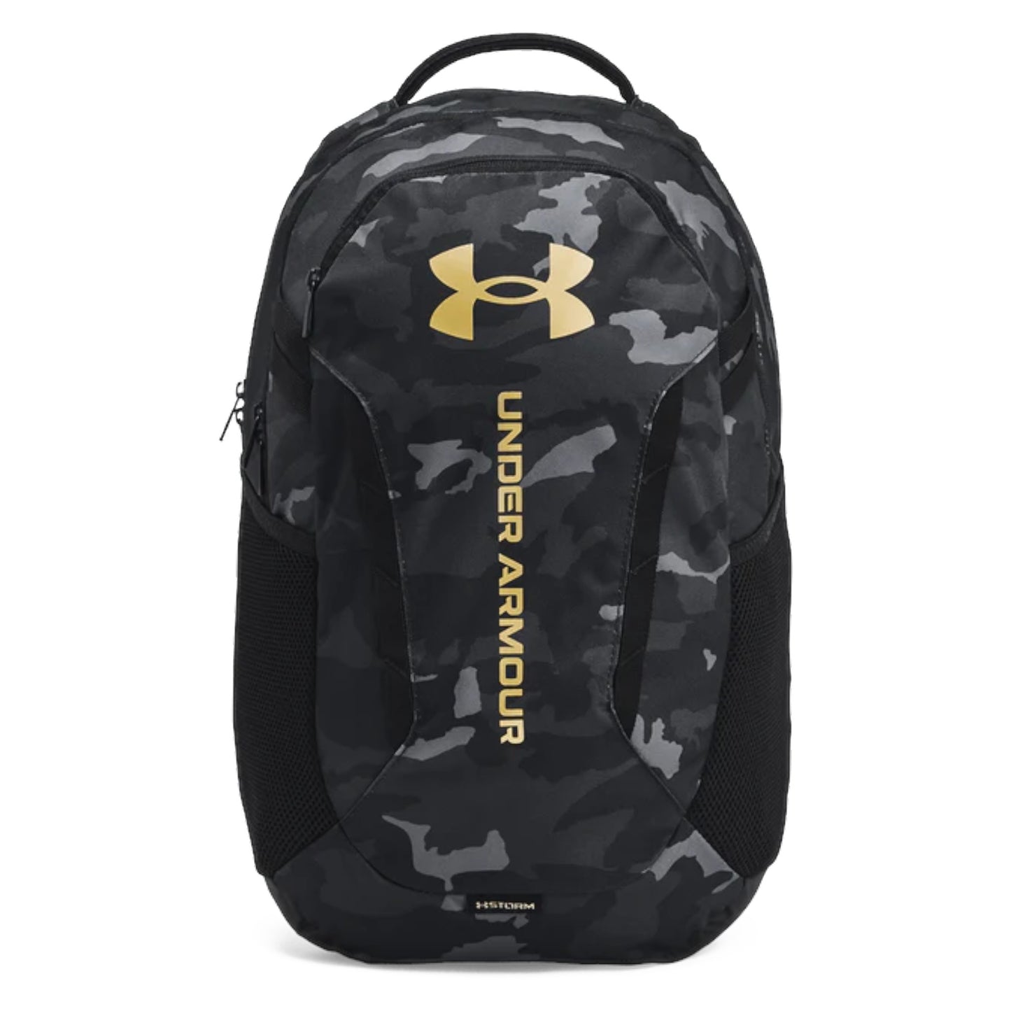 .Under Armour Hustle 6.0 BackPack - Black/Black/Metallic Gold - (1384672-005) - C25