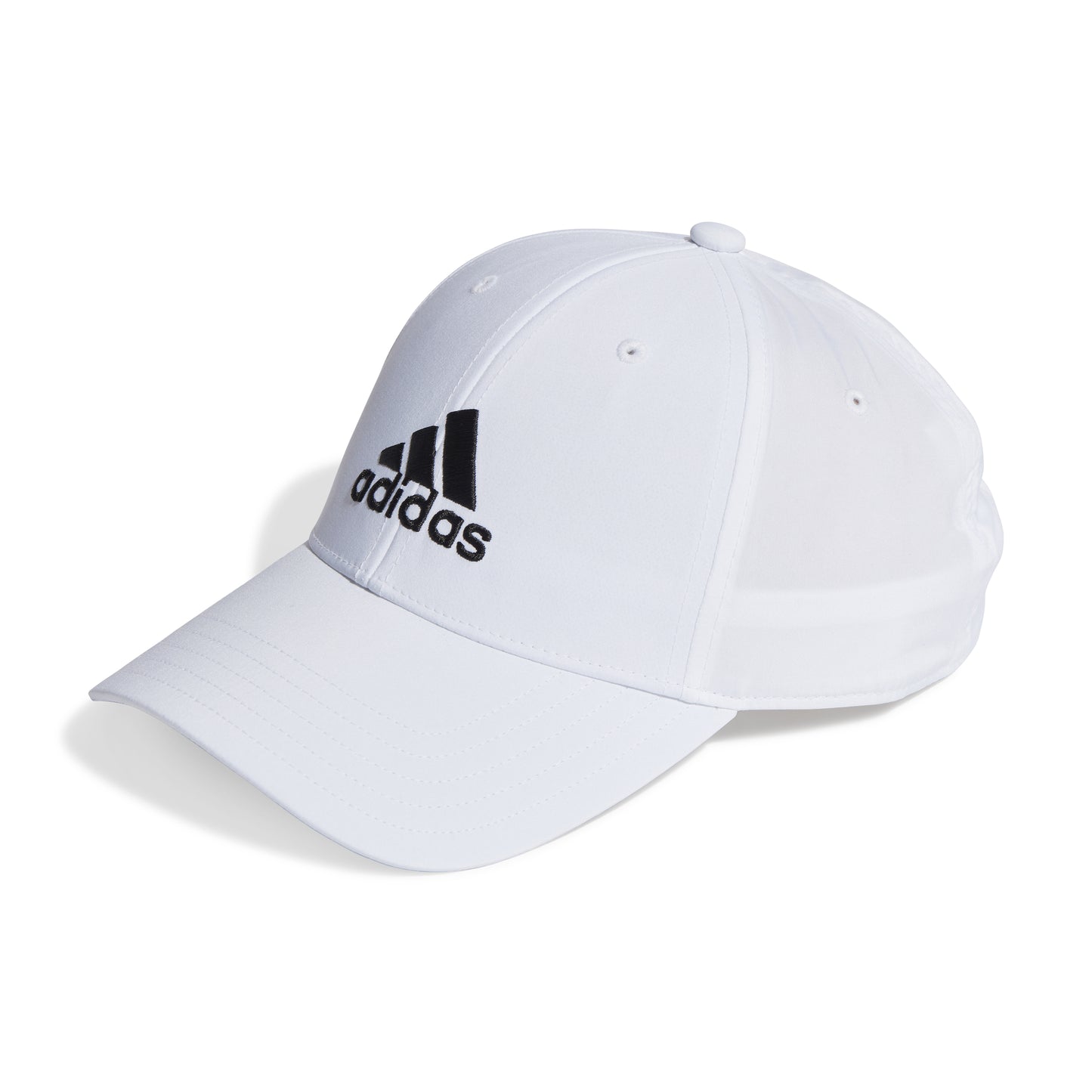 .ADIDAS EMBROIDERED LOGO LIGHTWEIGHT BASEBALL CAP - White/Black- (II3552) - F