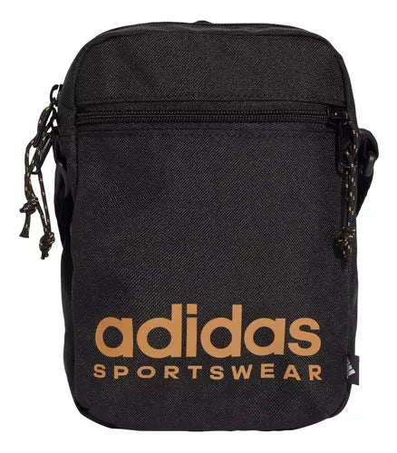 .ADIDAS SPORTSWEAR ORGANIZER NATIONS PACK SHOULDER BAG - BLACK/GOLD - (JE6706) - F
