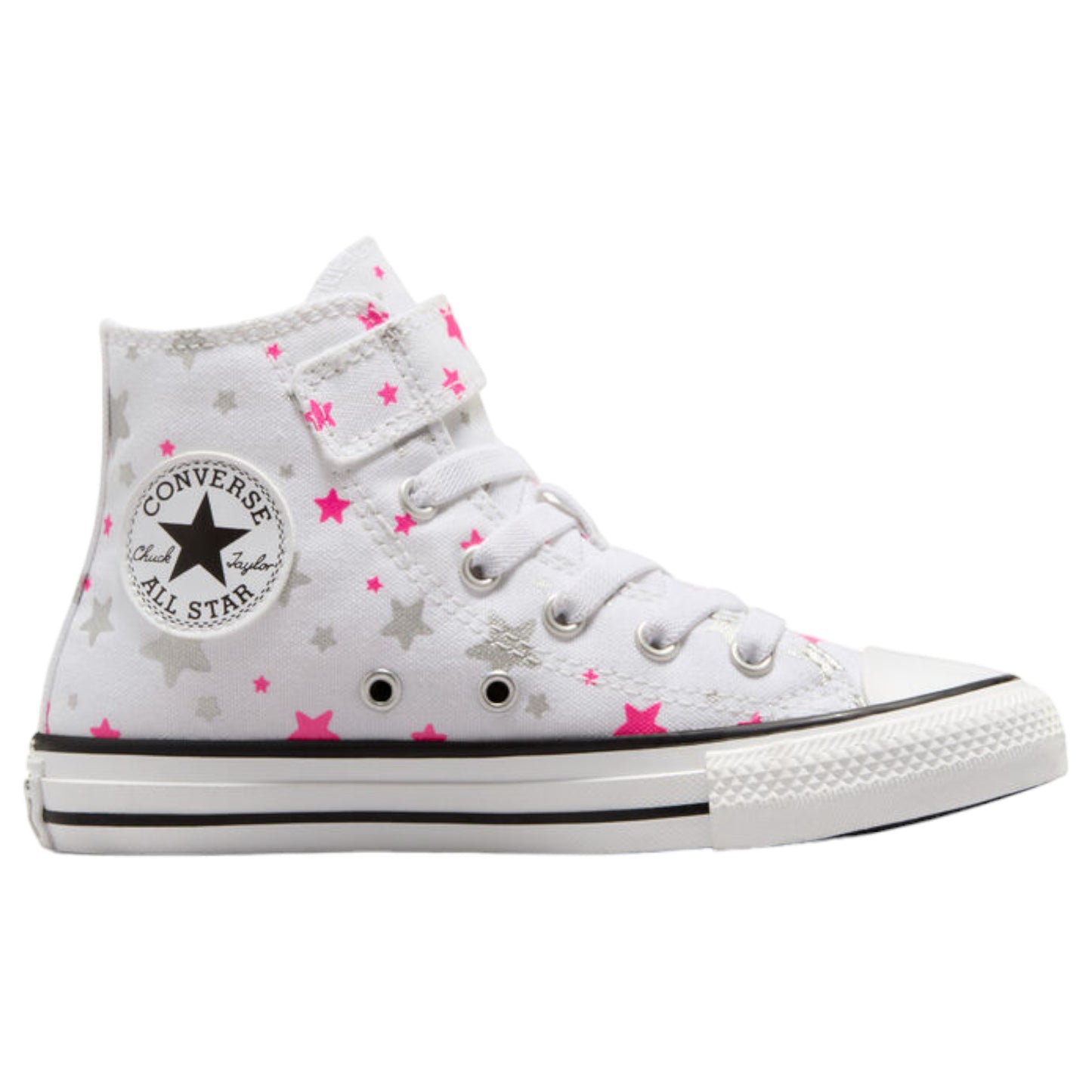 - Converse Chuck Taylor Kids Sparkle Party WH High Top Canvas WHITE/PINK - (A05530) - PW - R1L8