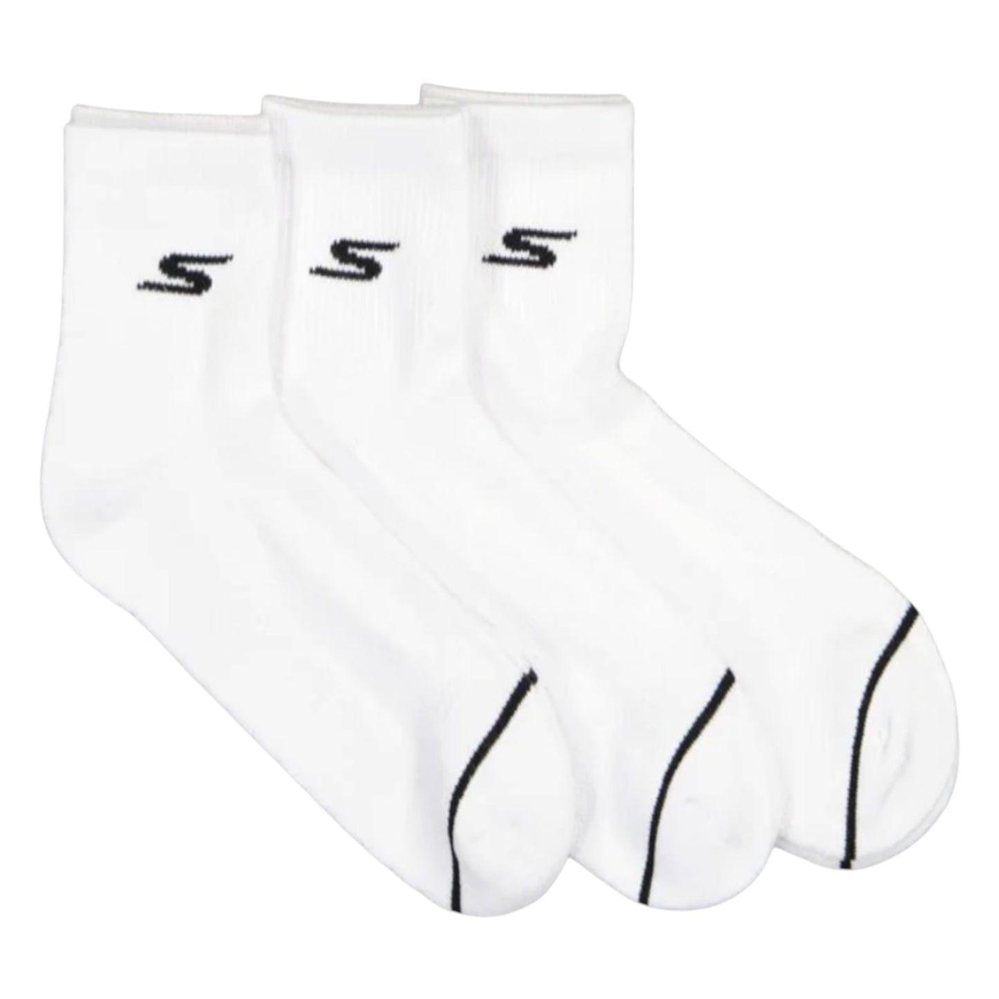 Skechers 3pk Half Terry Premium Performance Quarter Socks - White - (119050-100) - F