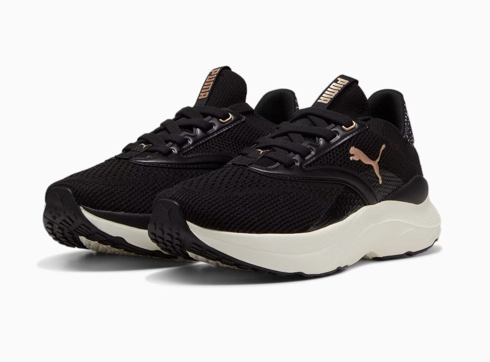 .PUMA Softride Mayve Leopard II Women's Running Shoes - BLACK/GOLD/WHITE -(310162 01) - SAV - R1L3