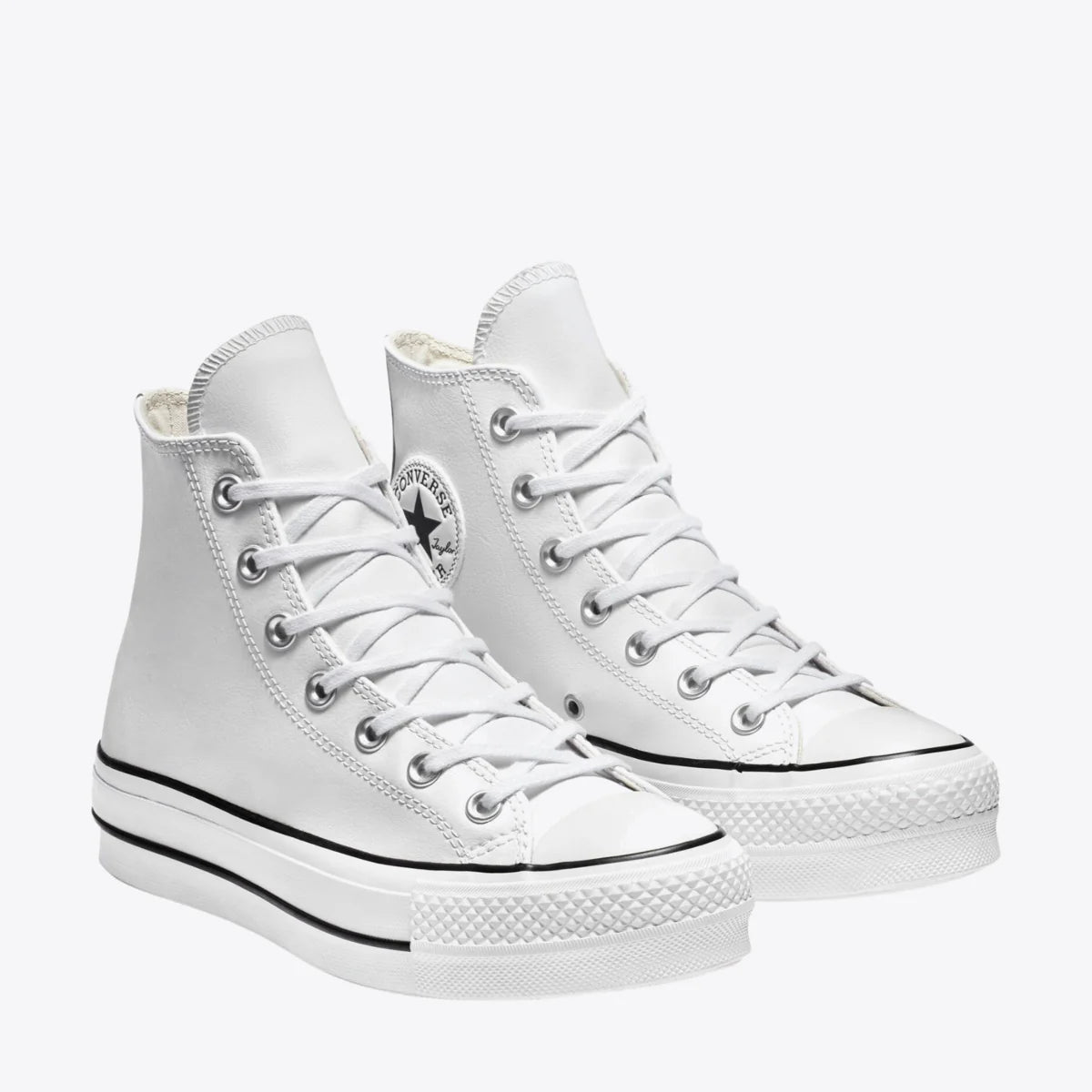 .CONVERSE CHUCK TAYLOR ALL STAR LIFT WHITE LEATHER HIGH TOP - (561676C)- LBW - R1L7