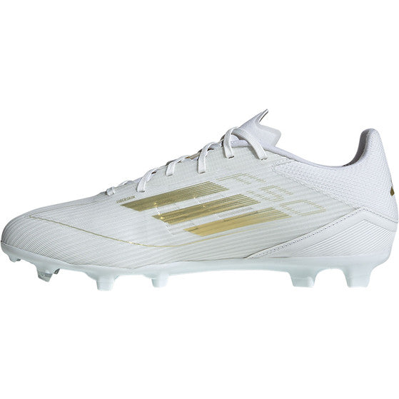 .Adidas Mens F50 League FG/MG FOOTBALL BOOTS - WHITE/GOLD - (IE0604) - G50 - R2L17 - L/P