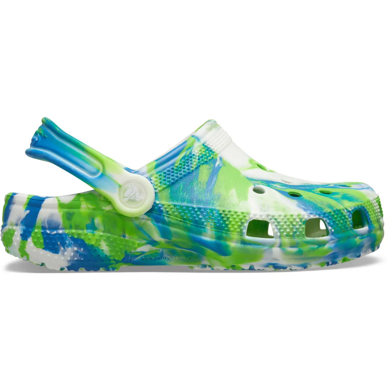 Crocs Kids Youth Original Classic Clogs Glow Marbled Prep Blue Multi 210718 4TL F