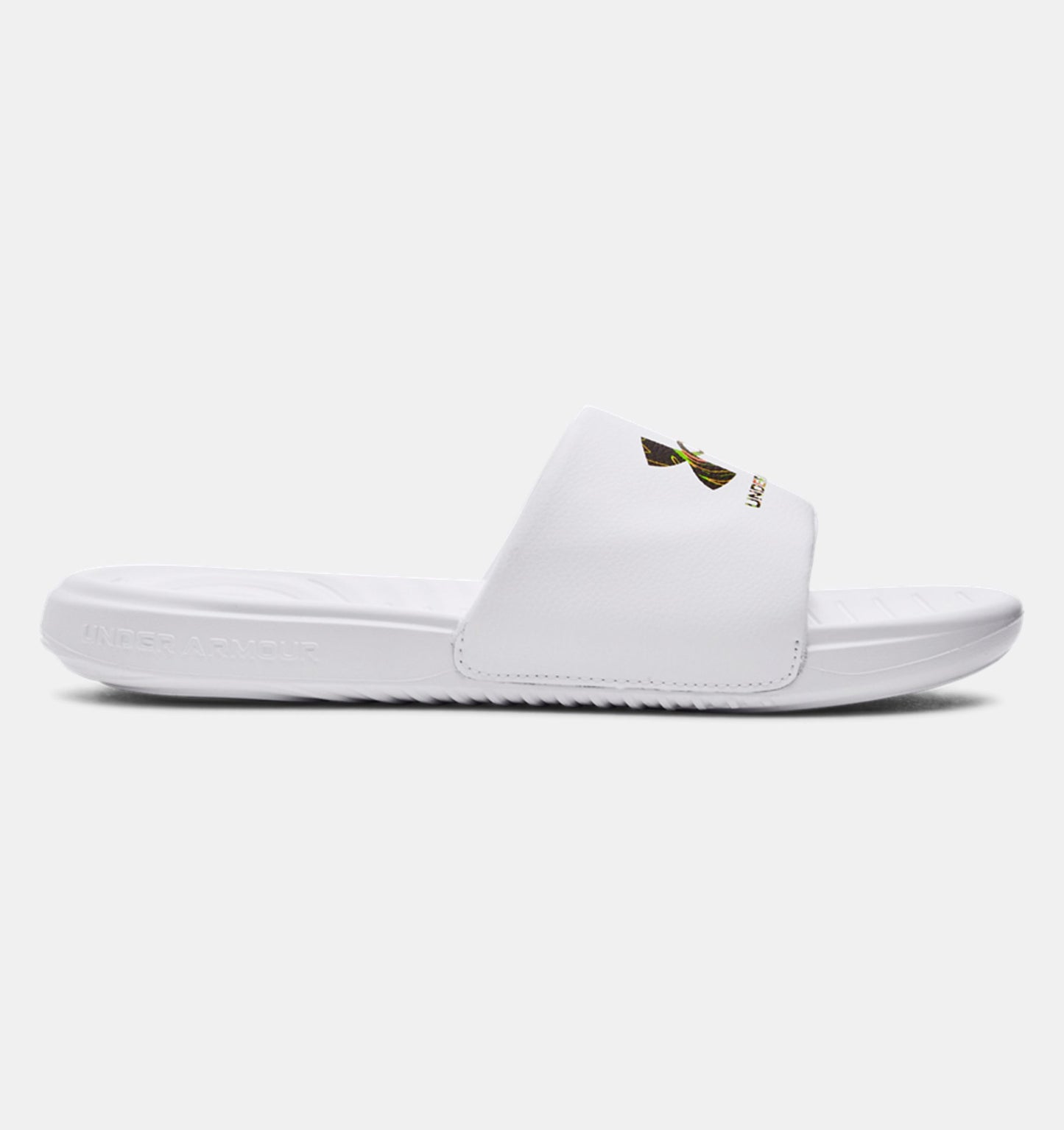 - Under Armour Men's Ansa Graphic Logo Slides White/Black/Coloured Camo - (3024435 106)