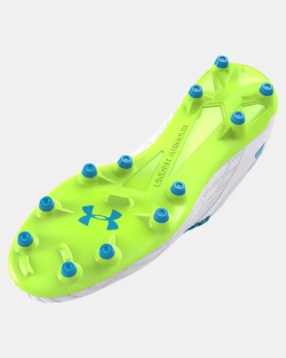 - Under Armour Unisex Magnetico Select 3.0 FG - WHITE / HIGH-VIS YELLOW / CAPRI - (3027039 102) - FG3 - R2L17