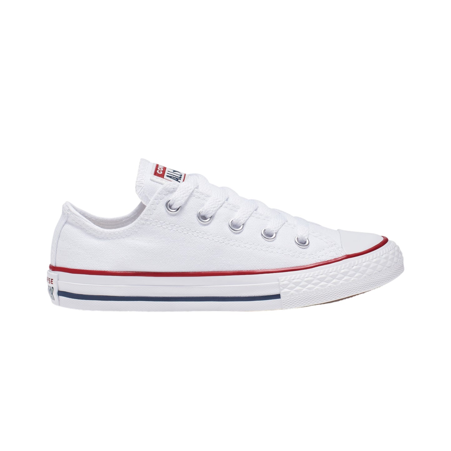 .Converse Chuck Taylor Kids Lo Cut Wht/Red- (3J256) - WHT LO - R1L1