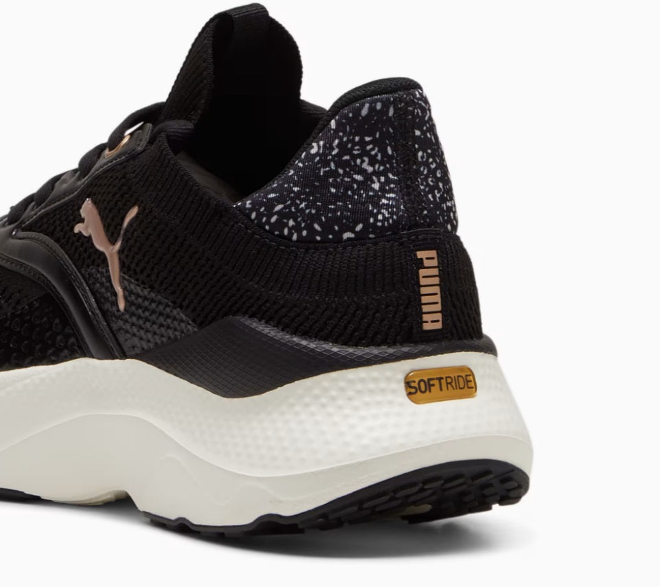 .PUMA Softride Mayve Leopard II Women's Running Shoes - BLACK/GOLD/WHITE -(310162 01) - SAV - R1L3
