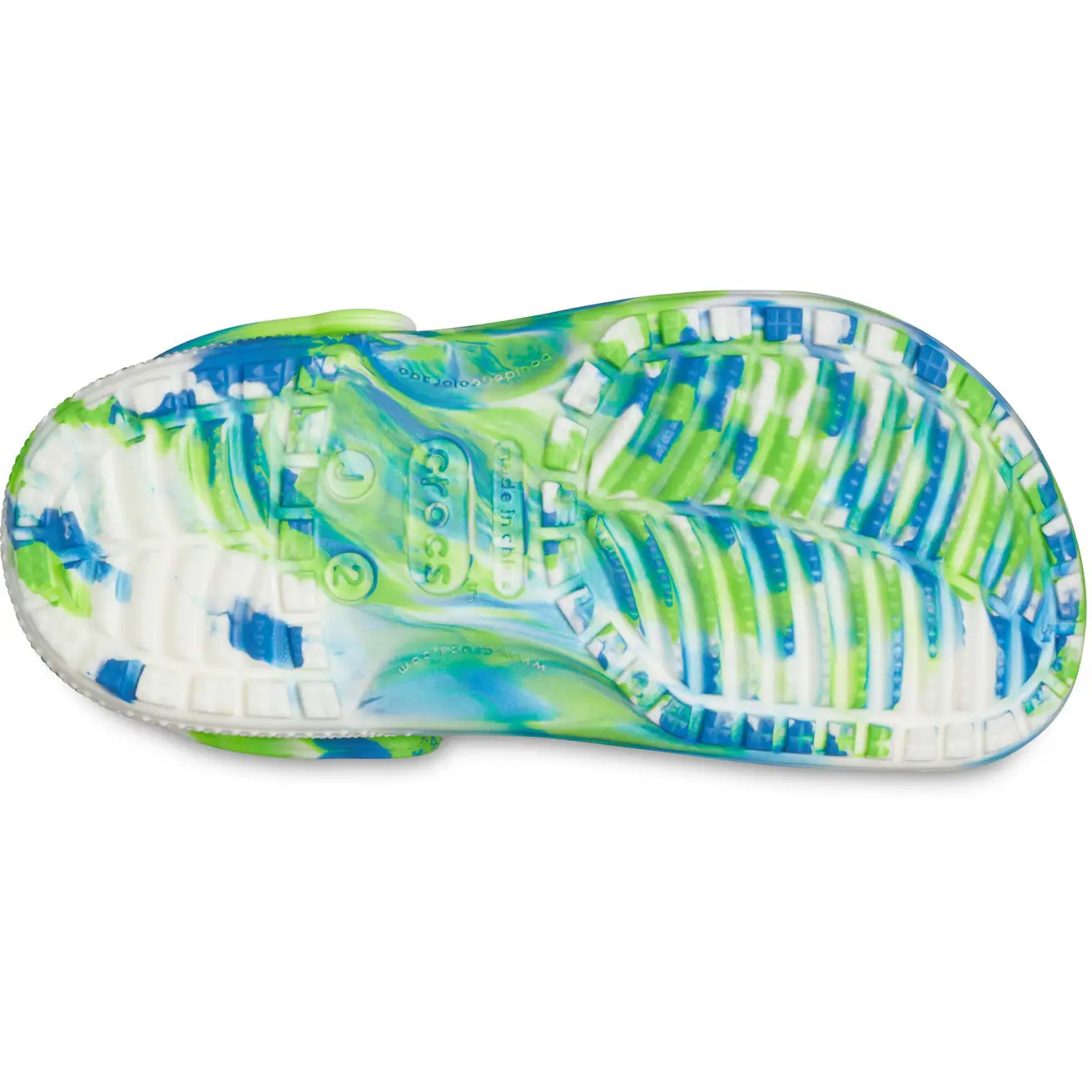 .Crocs Kids/Youth Original Classic Clogs Glow Marbled Prep Blue Multi - (210718-4TL) - F