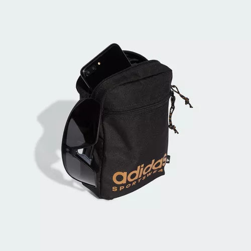 .ADIDAS SPORTSWEAR ORGANIZER NATIONS PACK SHOULDER BAG - BLACK/GOLD - (JE6706) - F