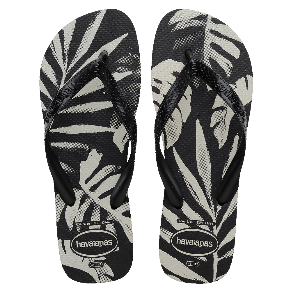 .Havaianas Mens Top Aloha Flip Flops - BLACK/WHITE - (ALOHA 7892) - HVAO - F