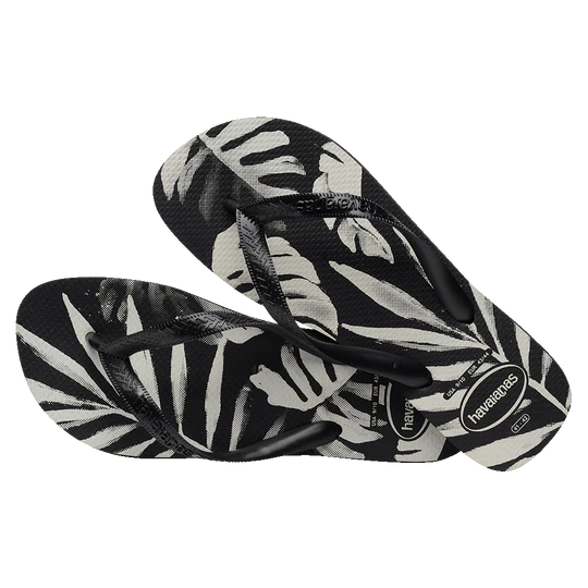 .Havaianas Mens Top Aloha Flip Flops - BLACK/WHITE - (ALOHA 7892) - HVAO - F