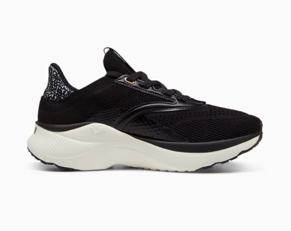 .PUMA Softride Mayve Leopard II Women's Running Shoes - BLACK/GOLD/WHITE -(310162 01) - SAV - R1L3