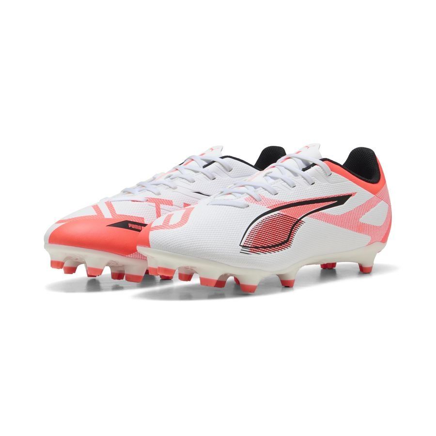.PUMA ULTRA 5 PLAY FG/AG Unisex Adults Football Boots - White/Black/Glowing Red - (108169-01) - GLR - R2L17