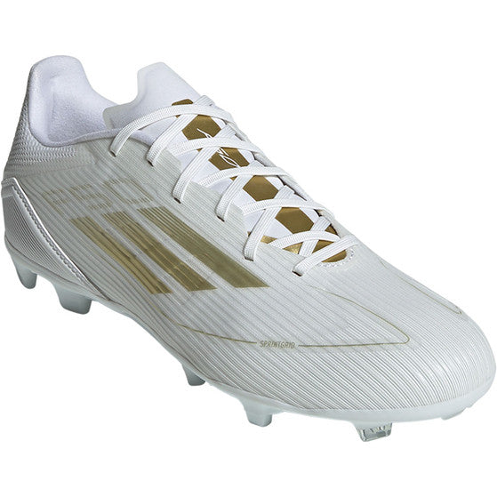.Adidas Mens F50 League FG/MG FOOTBALL BOOTS - WHITE/GOLD - (IE0604) - G50 - R2L17