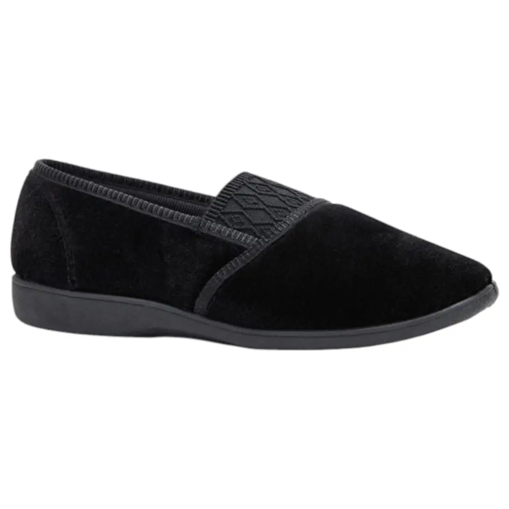 .Grosby Womens Candy Black Slippers - BLACK - (117554) - KND - F