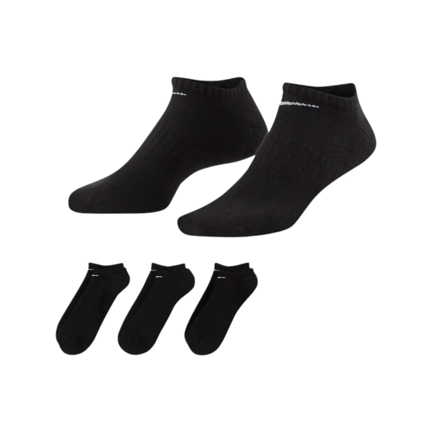 .Nike Unisex Everyday Cushion No Shows Black 3pk - (SX7673 010) - F
