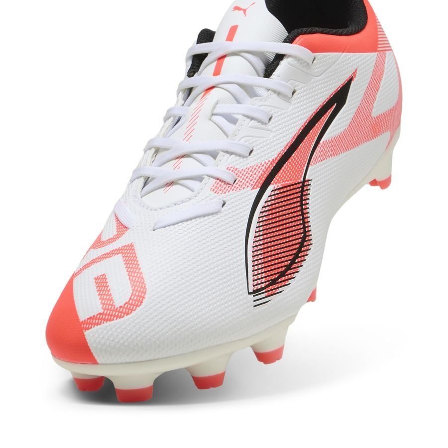 .PUMA ULTRA 5 PLAY FG/AG Unisex Adults Football Boots - White/Black/Glowing Red - (108169-01) - GLR - R2L17
