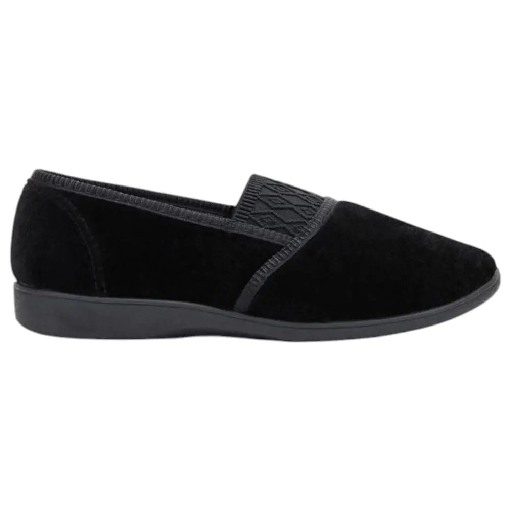 .Grosby Womens Candy Black Slippers - BLACK - (117554) - KND - F