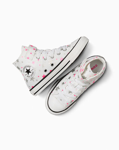 - Converse Chuck Taylor Kids Sparkle Party WH High Top Canvas WHITE/PINK - (A05530) - PW - R1L8