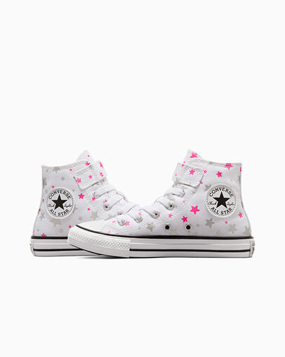 - Converse Chuck Taylor Kids Sparkle Party WH High Top Canvas WHITE/PINK - (A05530) - PW - R1L8