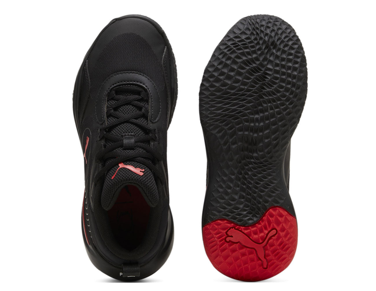 .PUMA PLAYMAKER PRO JR KIDS/YOUTH Basketball Shoes - BLACK/RED - (310370 04) - PJR - R1L3