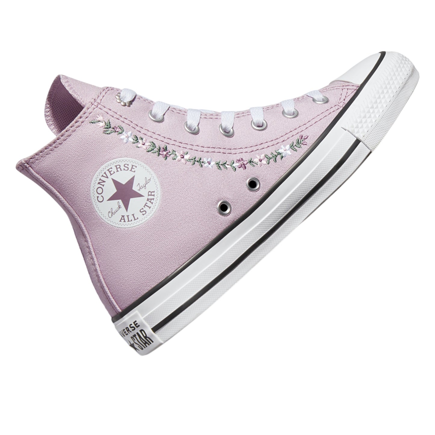 .Chuck Taylor All Star Junior Feline Florals Phantom Violet/Dahlia White Hi Top - (A04719) - FLW - R1L9