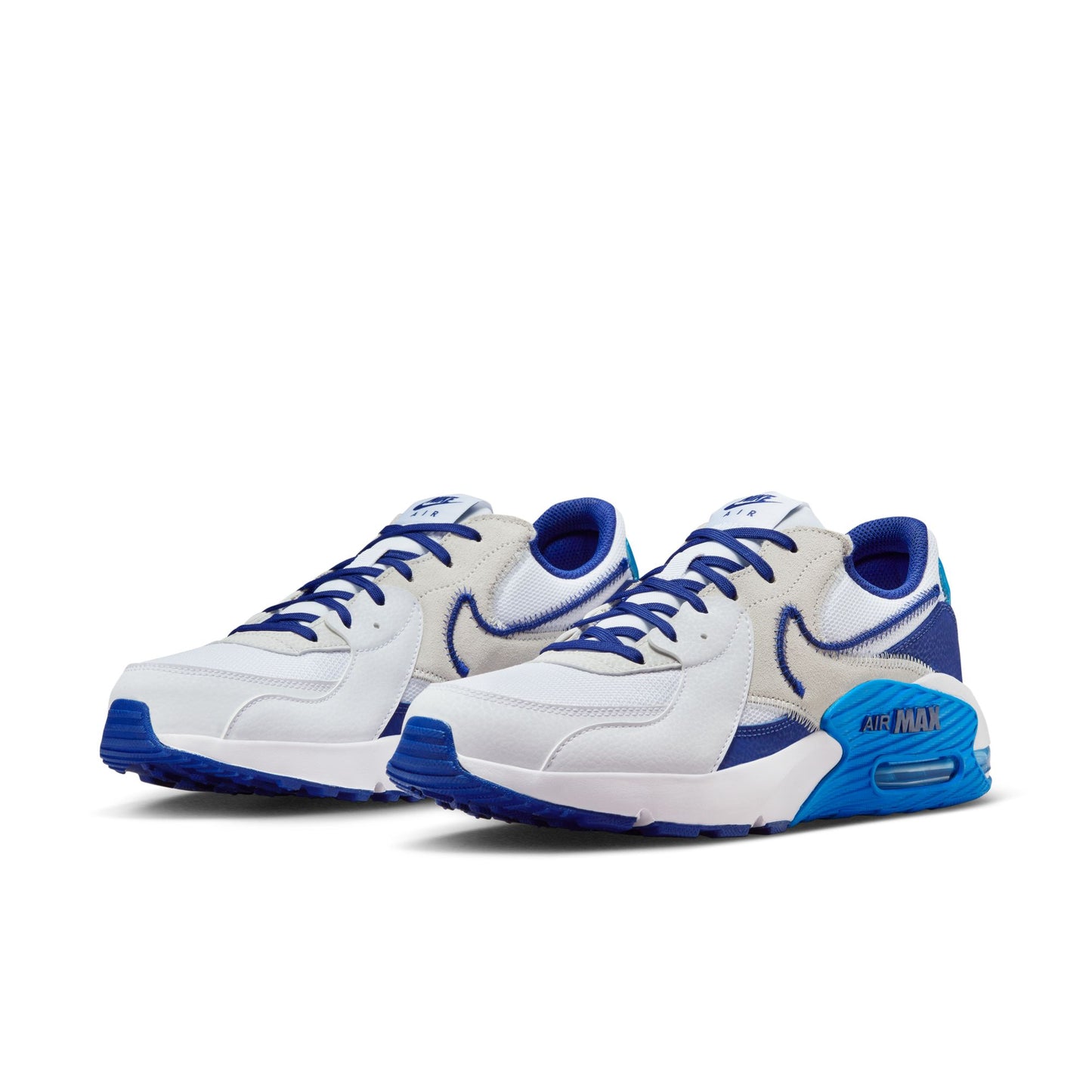 .Nike Air Max EXCEE LIFESTYLE SHOES - WHITE/DEEP ROYAL BLUE-PHOTO BLUE (DZ0795-100) - RY - R1L4