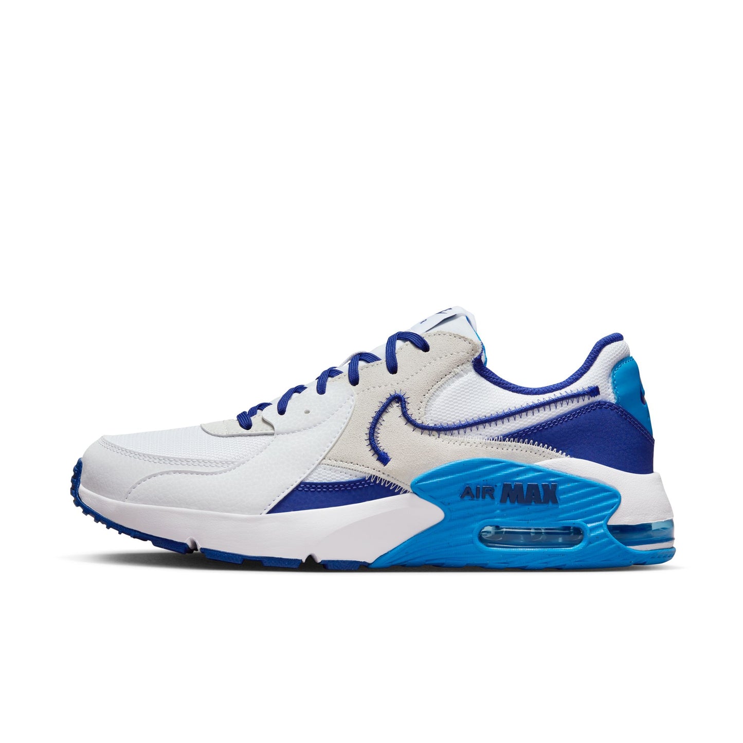 .Nike Air Max EXCEE LIFESTYLE SHOES - WHITE/DEEP ROYAL BLUE-PHOTO BLUE (DZ0795-100) - RY - R1L4
