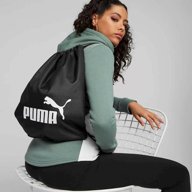 .Puma Phase Gym Sack Bag - Black/White - (07994401) - F