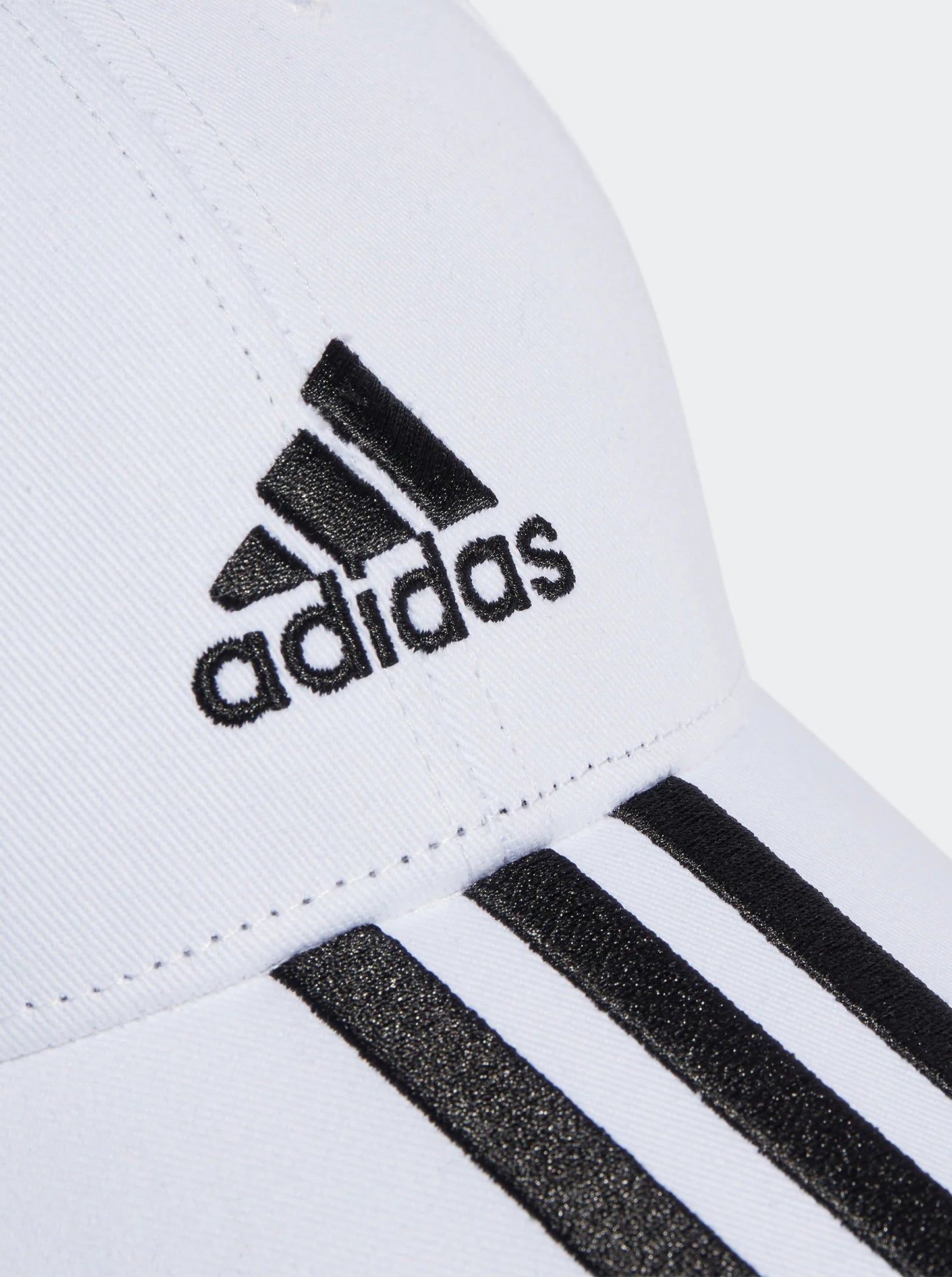 .ADIDAS 3-STRIPES COTTON TWILL BASEBALL CAP - WHITE - (II3509) - F