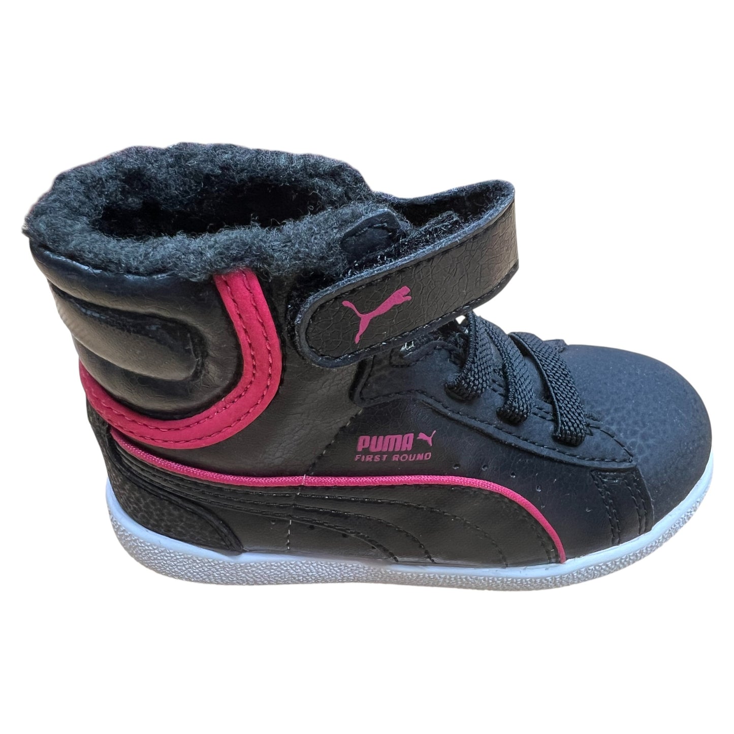 .Puma Toddler First Round Fur - BLACK/PINK - (355180.02) - XT - R1L10
