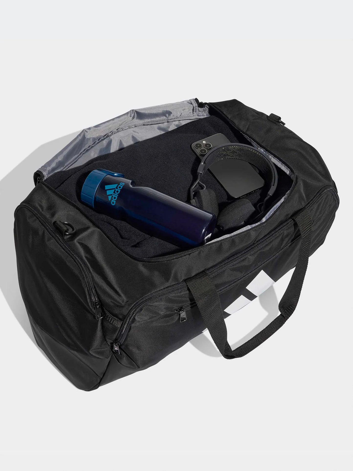 .ADIDAS TRAINING DEFENDER DUFFLE BAG MEDIUM - Black/Black/White - (JZ0607) - C14