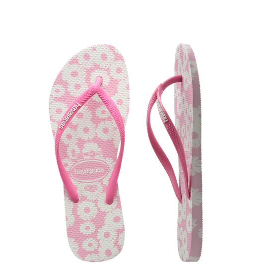 Havaianas Kids Slim Daisy WHITE / ROSE 0142 - (KIDSSLIMDAISY) - HVDAS - F