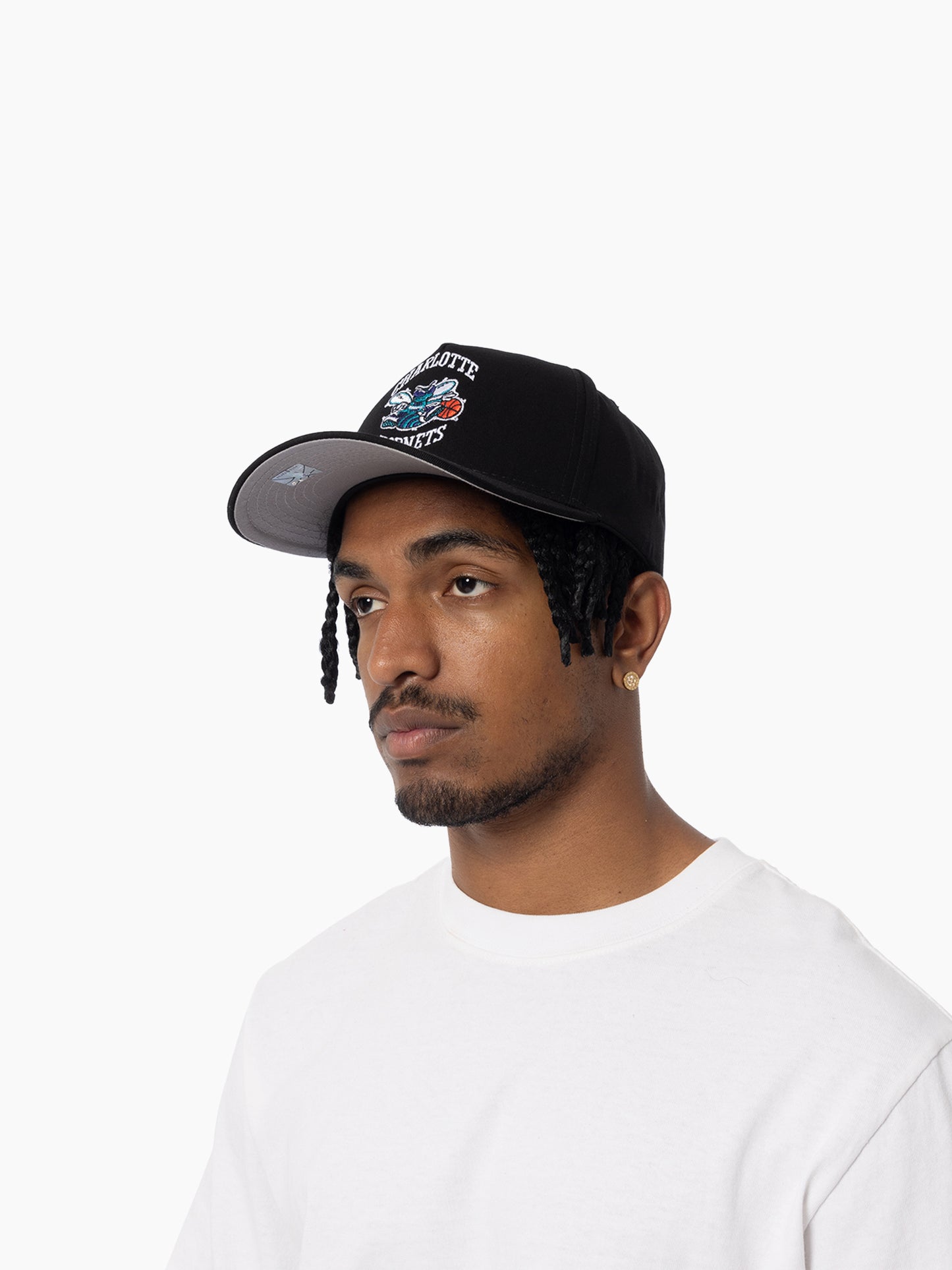 .MITCHELL & NESS HORNETS PRO PINCH FIT SNAPBACK - BLACK/GREY - (MNCH24140) - F