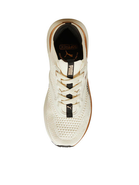 .PUMA SOFTRIDE Mayve Leopard II Women's Running Shoes - WARM WHITE/GOLD/BLACK -(310494 01) - MAV - R1L3