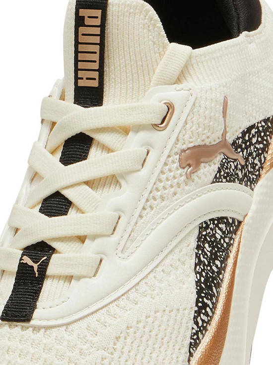 .PUMA SOFTRIDE Mayve Leopard II Women's Running Shoes - WARM WHITE/GOLD/BLACK -(310494 01) - MAV - R1L3