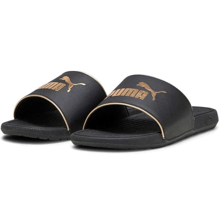 - PUMA COOL CAT 2.0 SANDALS/SLIDES Black and Gold pop up metallic (393970 01) - ZK3 - R2L14